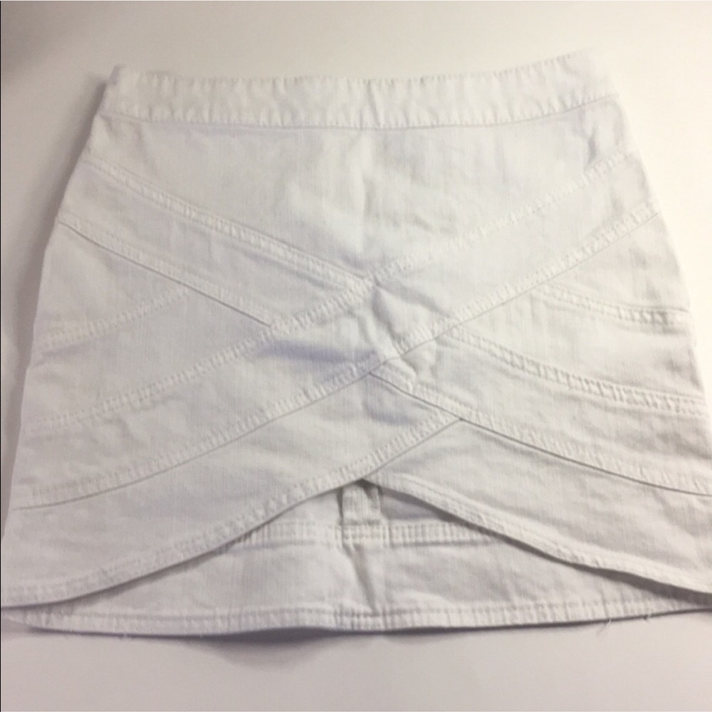 BCBG White Denim Skirt